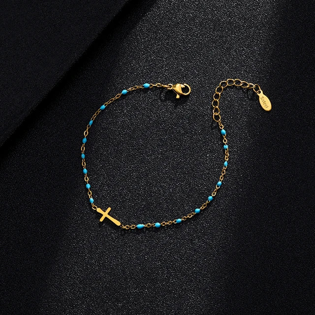 Jytte - Goudkleurige Kruis Armband