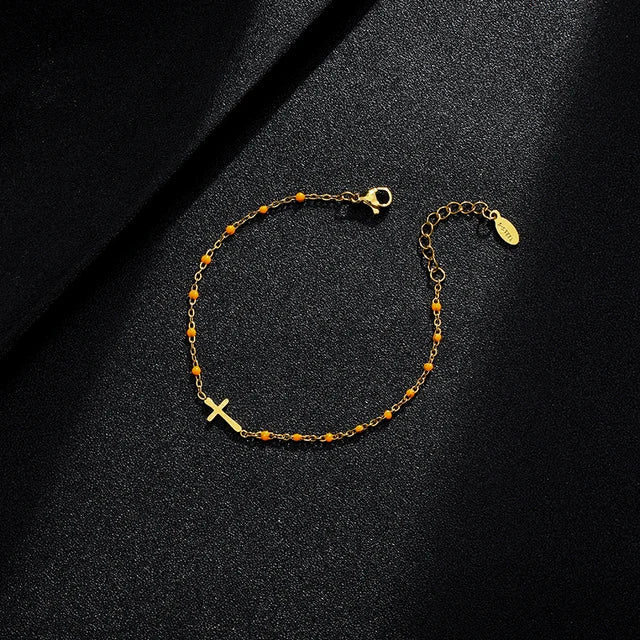 Jytte - Goudkleurige Kruis Armband