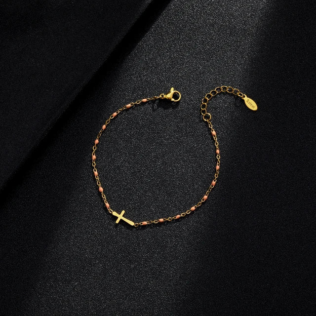 Jytte - Goudkleurige Kruis Armband
