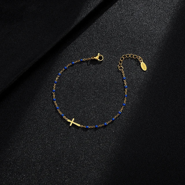 Jytte - Goudkleurige Kruis Armband