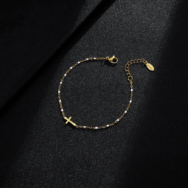 Jytte - Goudkleurige Kruis Armband