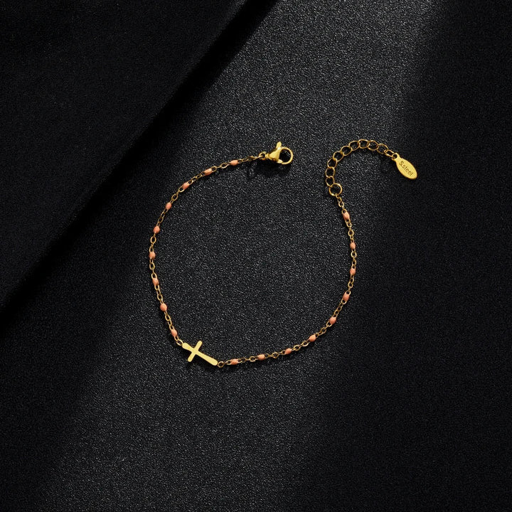 Jytte - Goudkleurige Kruis Armband