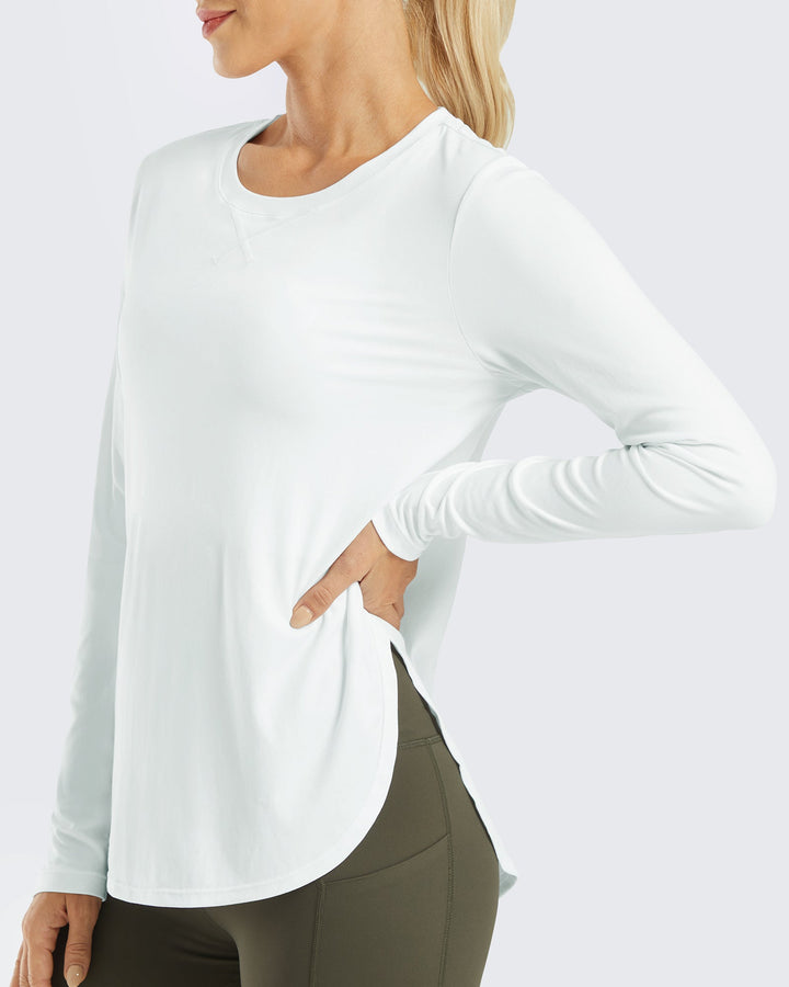 Luxe Sporttop met UV-bescherming & Scoop Neck | Lange Mouwen