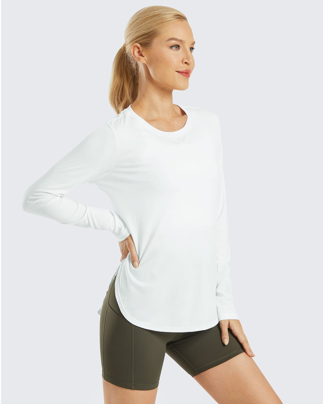 Luxe Sporttop met UV-bescherming & Scoop Neck | Lange Mouwen