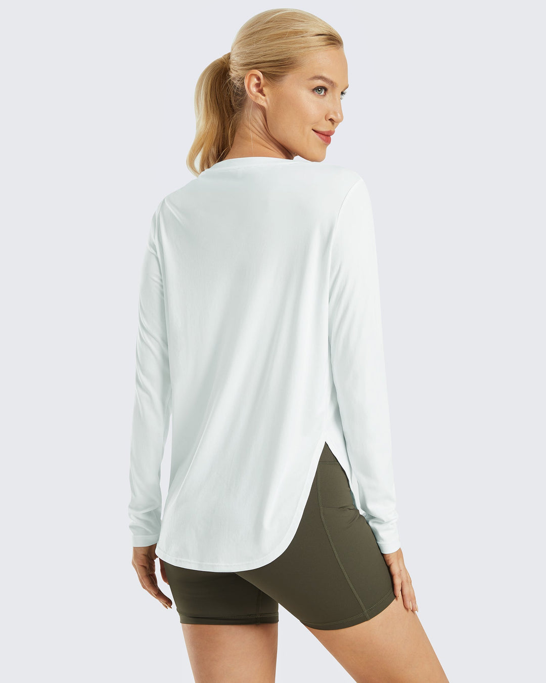 Luxe Sporttop met UV-bescherming & Scoop Neck | Lange Mouwen
