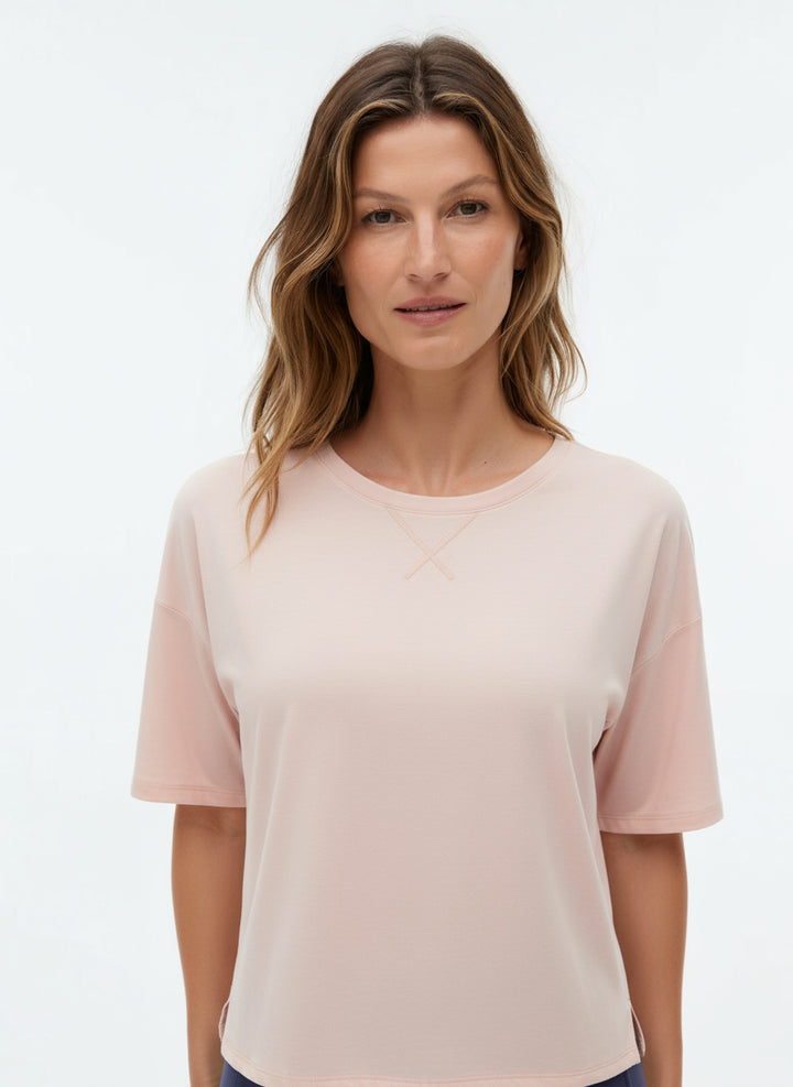 Sneldrogende Sport Crop Top met Ronde Hals & Korte Mouwen