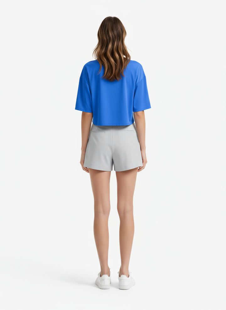 Sneldrogende Sport Crop Top met Ronde Hals & Korte Mouwen