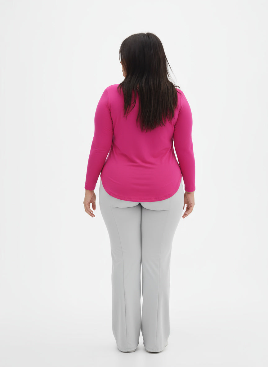 Luxe Sporttop met UV-bescherming & Scoop Neck | Lange Mouwen