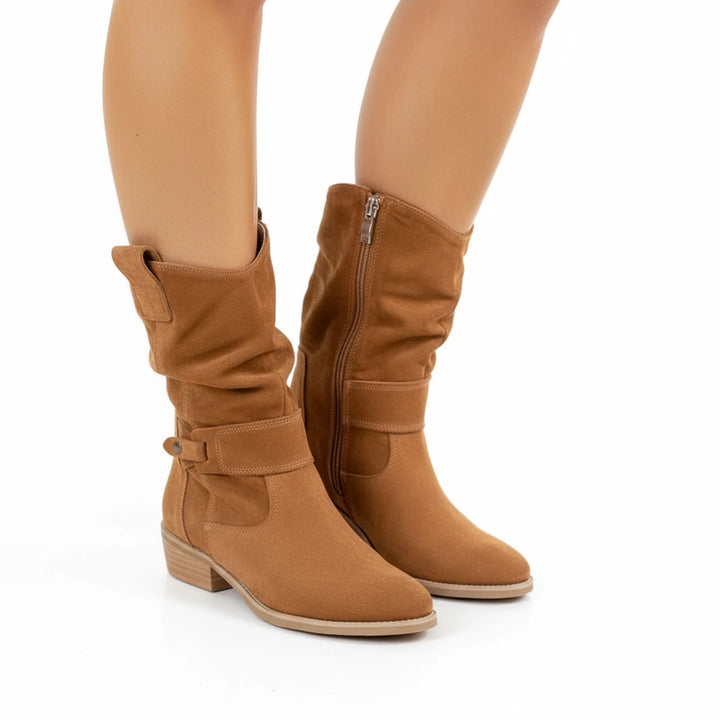 Rhes - Suède Enkellaars met Lage Snit en Rits