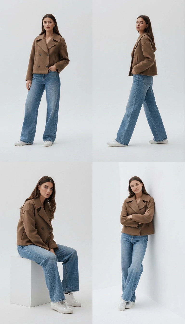 Olivia - Warme Chique Dubbele Rij Knopen Jas