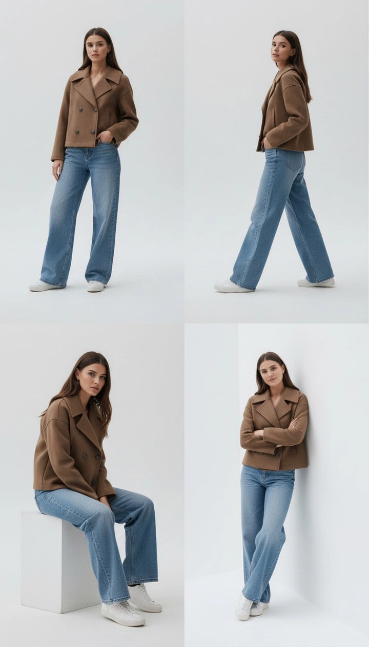 Olivia - Warme Chique Dubbele Rij Knopen Jas