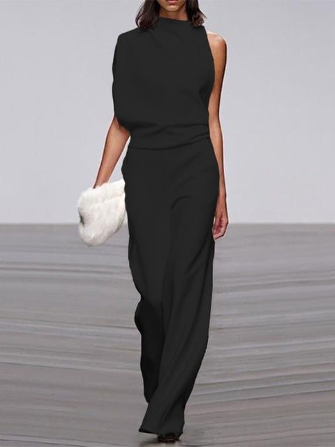Alix - One-Shoulder Jumpsuit met Wijde Pijpen voor Dames