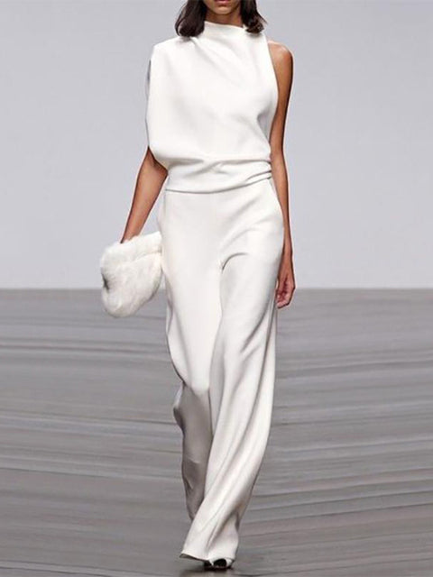 Alix - One-Shoulder Jumpsuit met Wijde Pijpen voor Dames