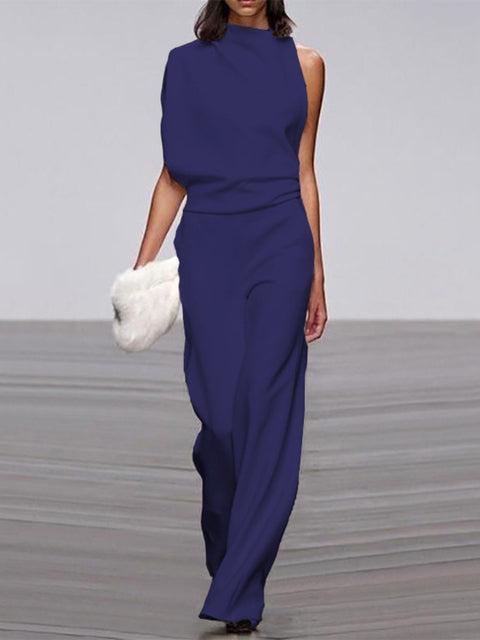 Alix - One-Shoulder Jumpsuit met Wijde Pijpen voor Dames