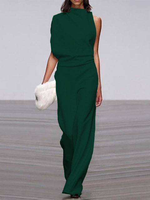Alix - One-Shoulder Jumpsuit met Wijde Pijpen voor Dames