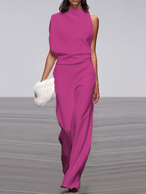 Alix - One-Shoulder Jumpsuit met Wijde Pijpen voor Dames