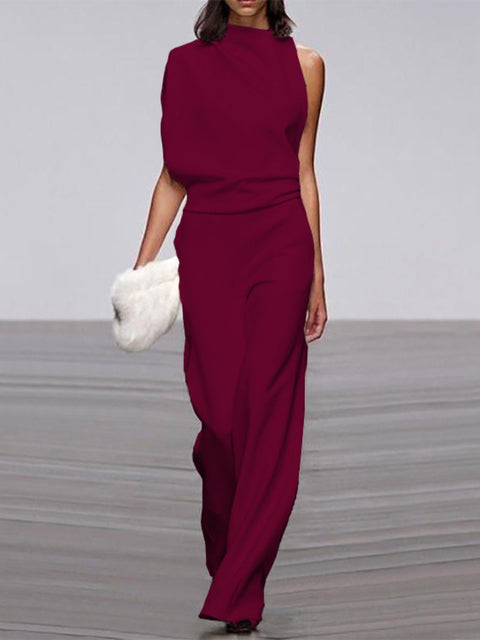 Alix - One-Shoulder Jumpsuit met Wijde Pijpen voor Dames