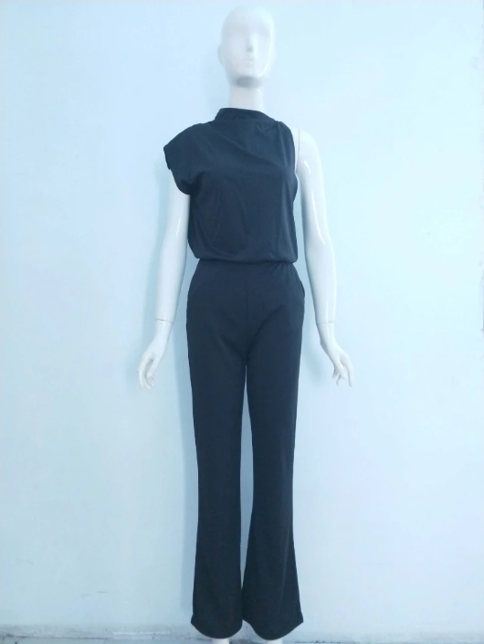 Alix - One-Shoulder Jumpsuit met Wijde Pijpen voor Dames