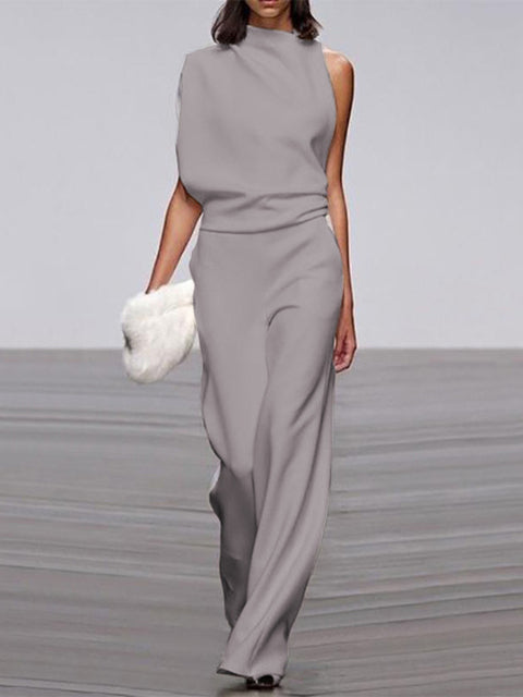Alix - One-Shoulder Jumpsuit met Wijde Pijpen voor Dames