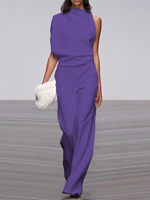 Alix - One-Shoulder Jumpsuit met Wijde Pijpen voor Dames