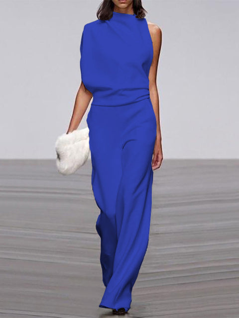Alix - One-Shoulder Jumpsuit met Wijde Pijpen voor Dames