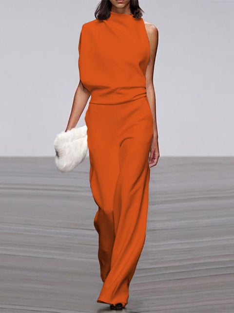 Alix - One-Shoulder Jumpsuit met Wijde Pijpen voor Dames