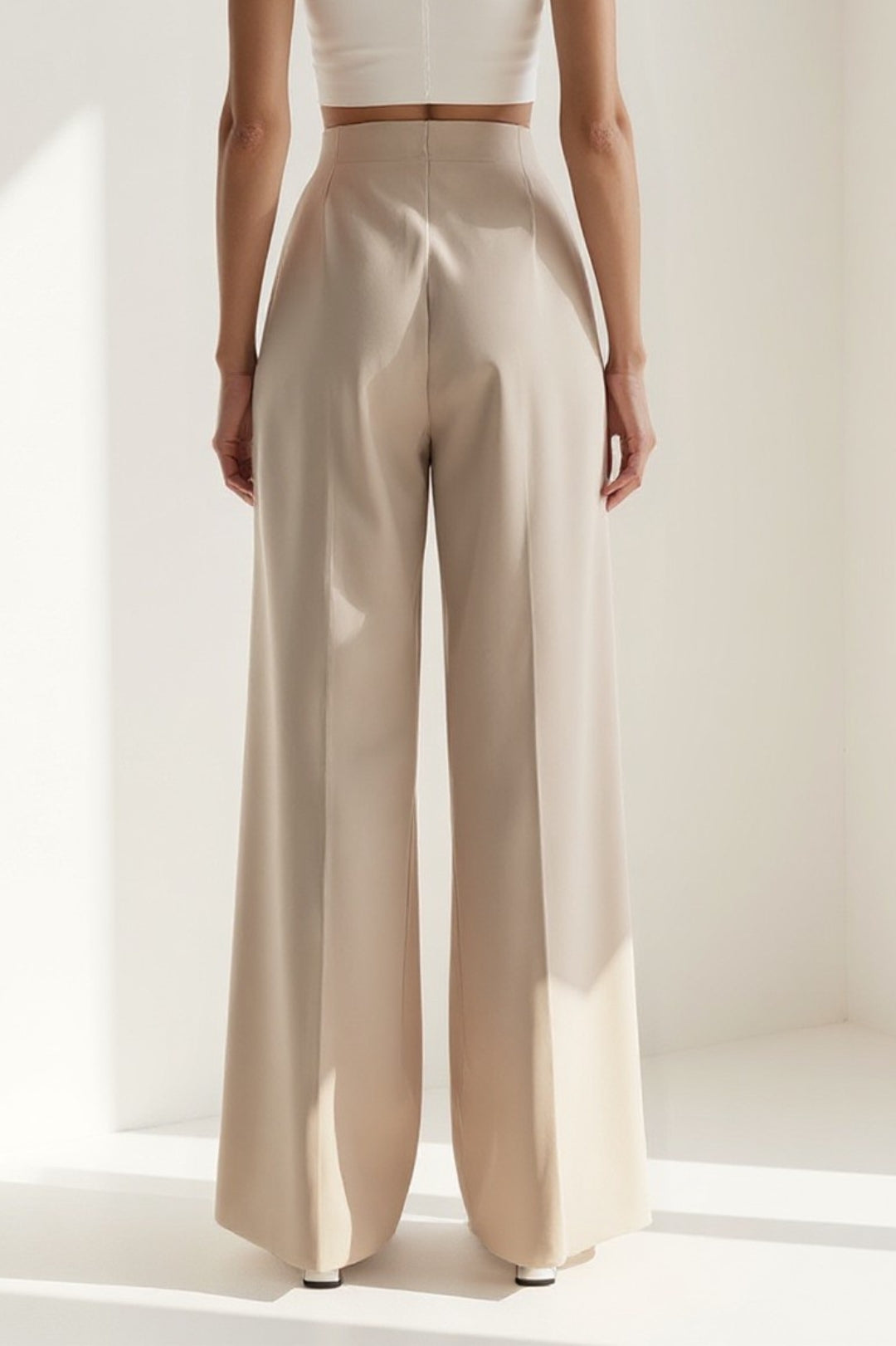 Broek met soepelvallende stof | Hoge taille