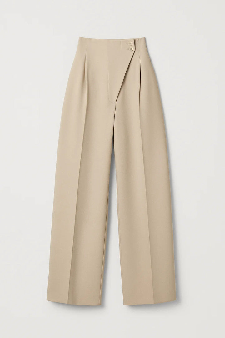 Broek met soepelvallende stof | Hoge taille