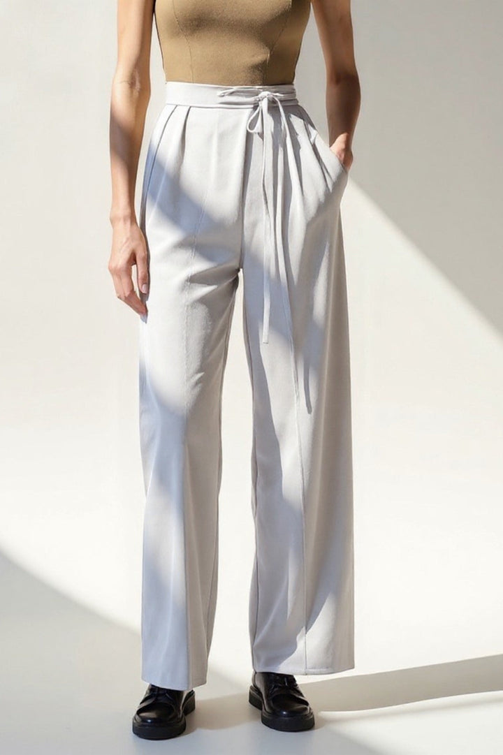 Elegante broek met hoge taille en riem | Rechte pijpen | Verkrijgbaar in meerdere kleuren