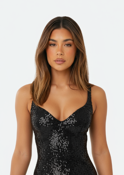 Alyana - Mouwloze Top met Pailletten