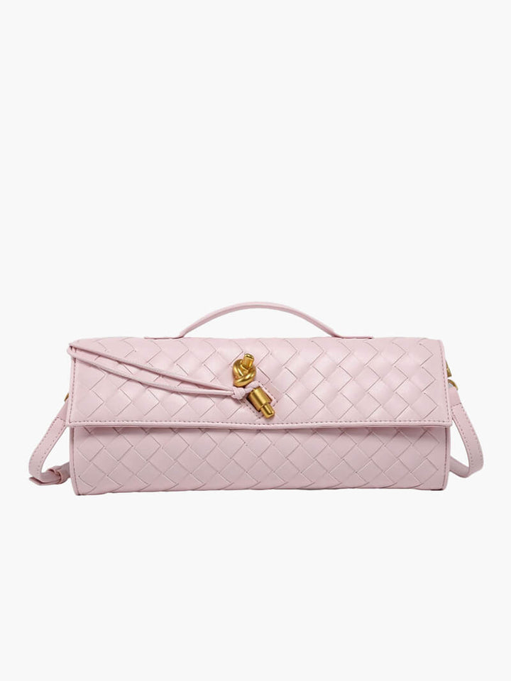 Luna - Luxe Geweven Handtas met Gouden Sluiting