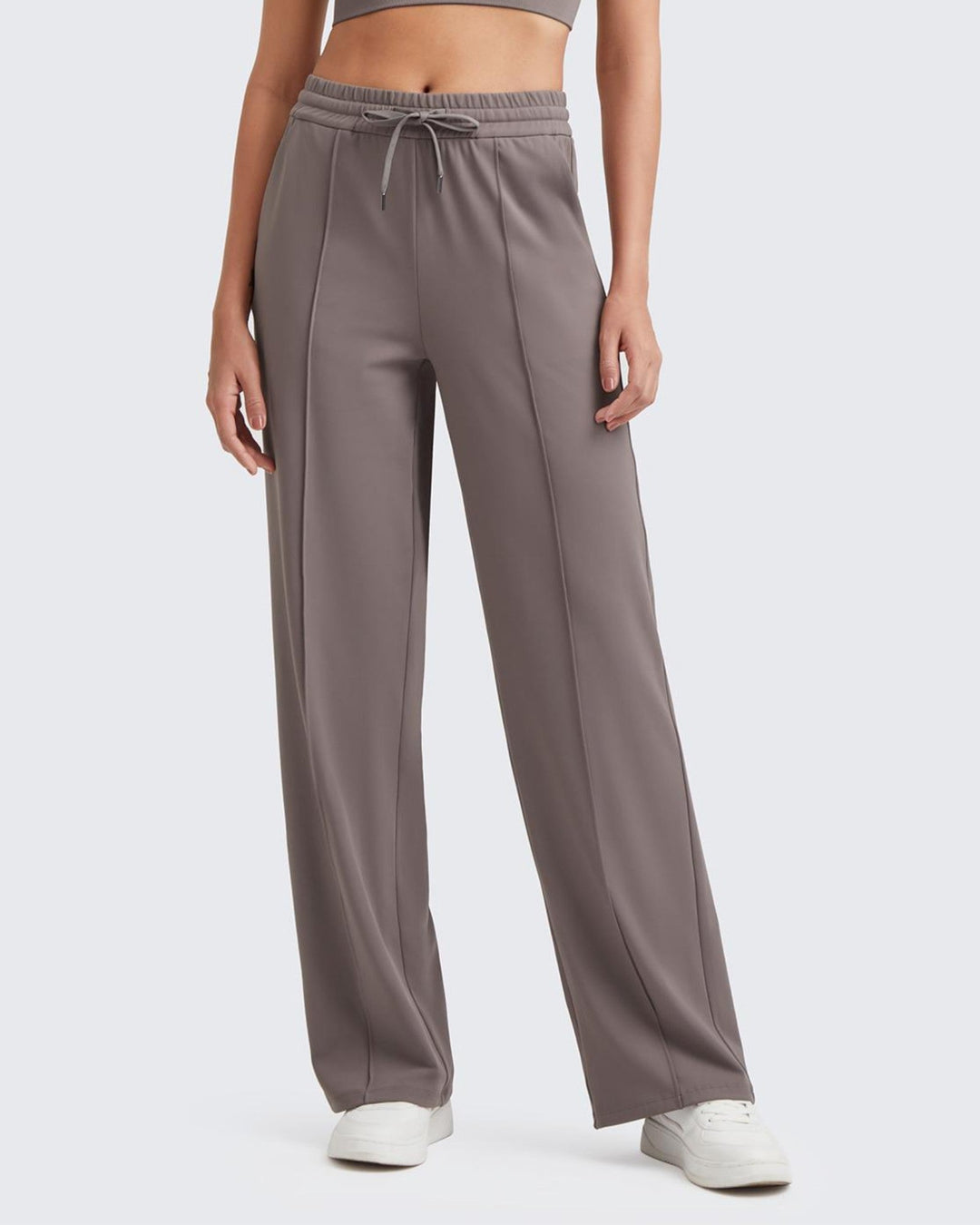 Loose Front Pleats Drawstring Casual Pants