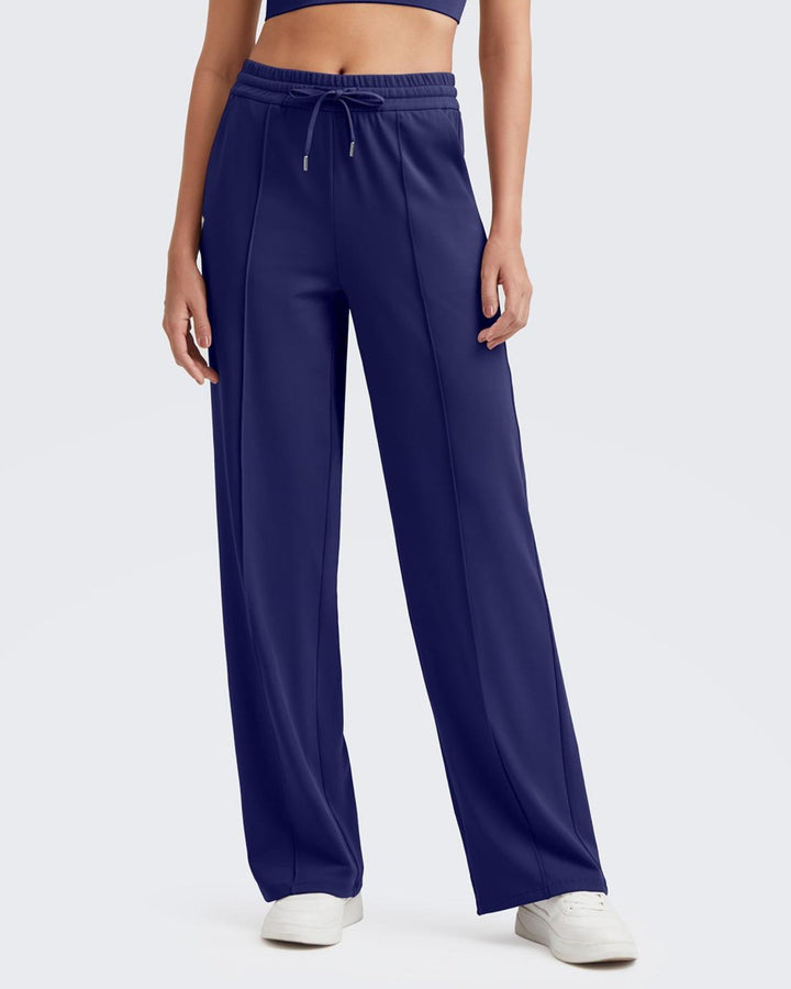 Loose Front Pleats Drawstring Casual Pants
