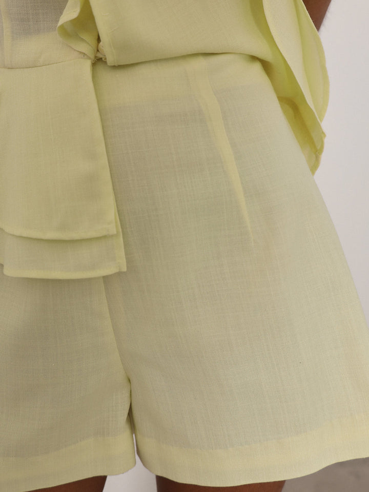 Everly High Waist Linnen Shorts | Citroen