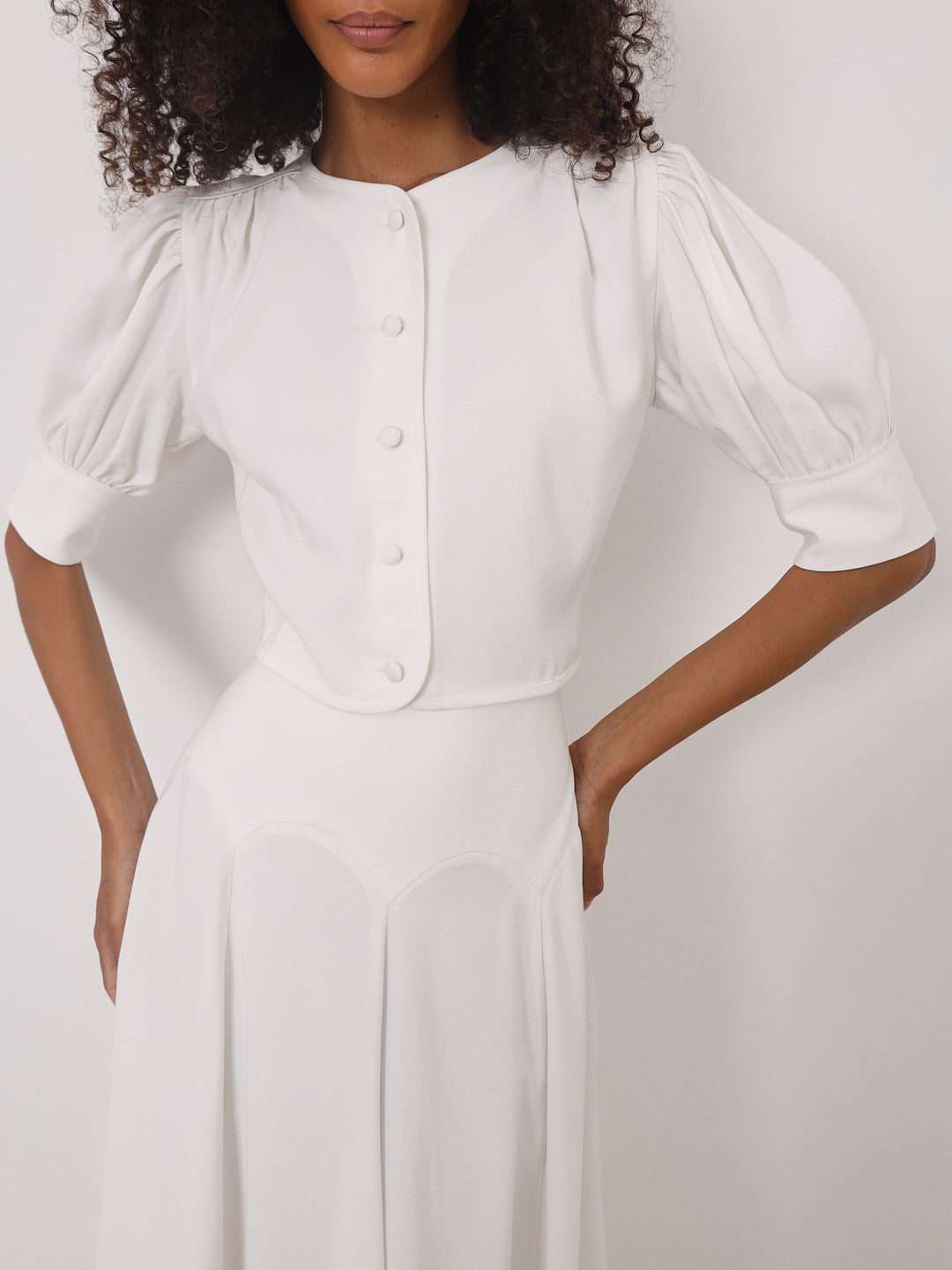 Lola Button Through Day Top | Wit