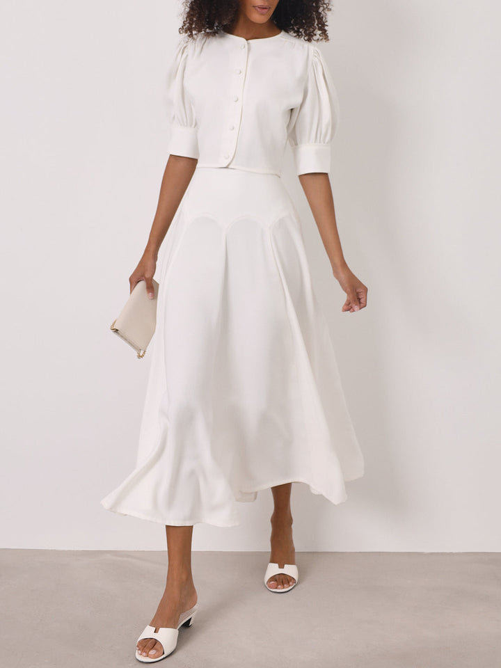 Lola Button Through Day Top | Wit