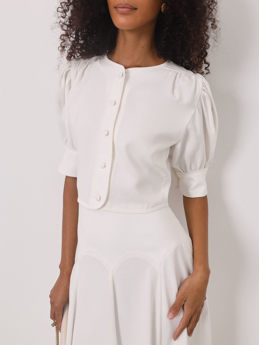 Lola Button Through Day Top | Wit