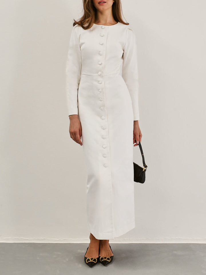 Romana Denim Midi-jurk | Witte denim