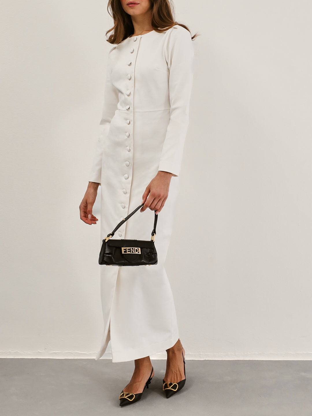 Romana Denim Midi-jurk | Witte denim