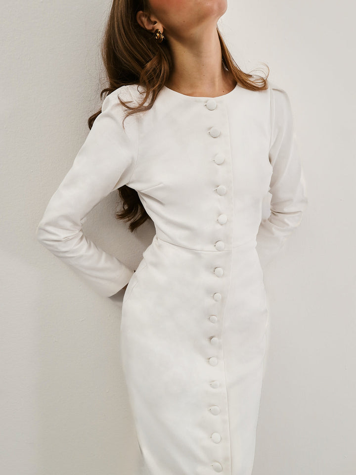 Romana Denim Midi-jurk | Witte denim