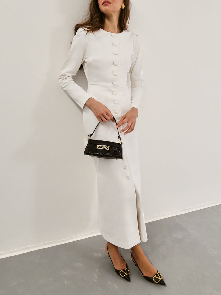 Romana Denim Midi-jurk | Witte denim