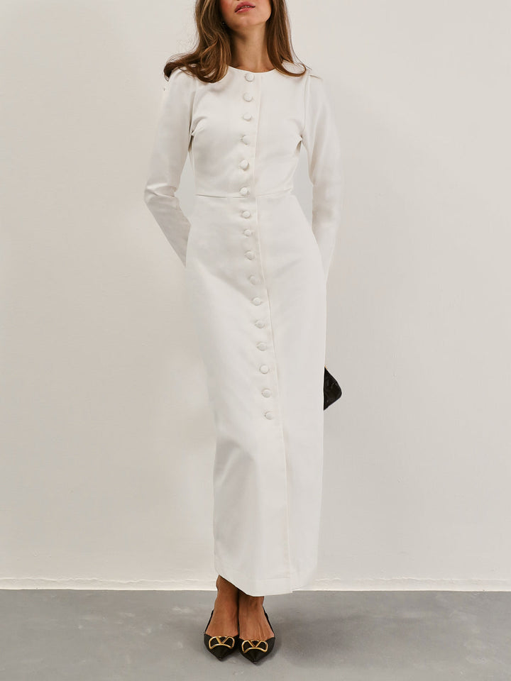 Romana Denim Midi-jurk | Witte denim