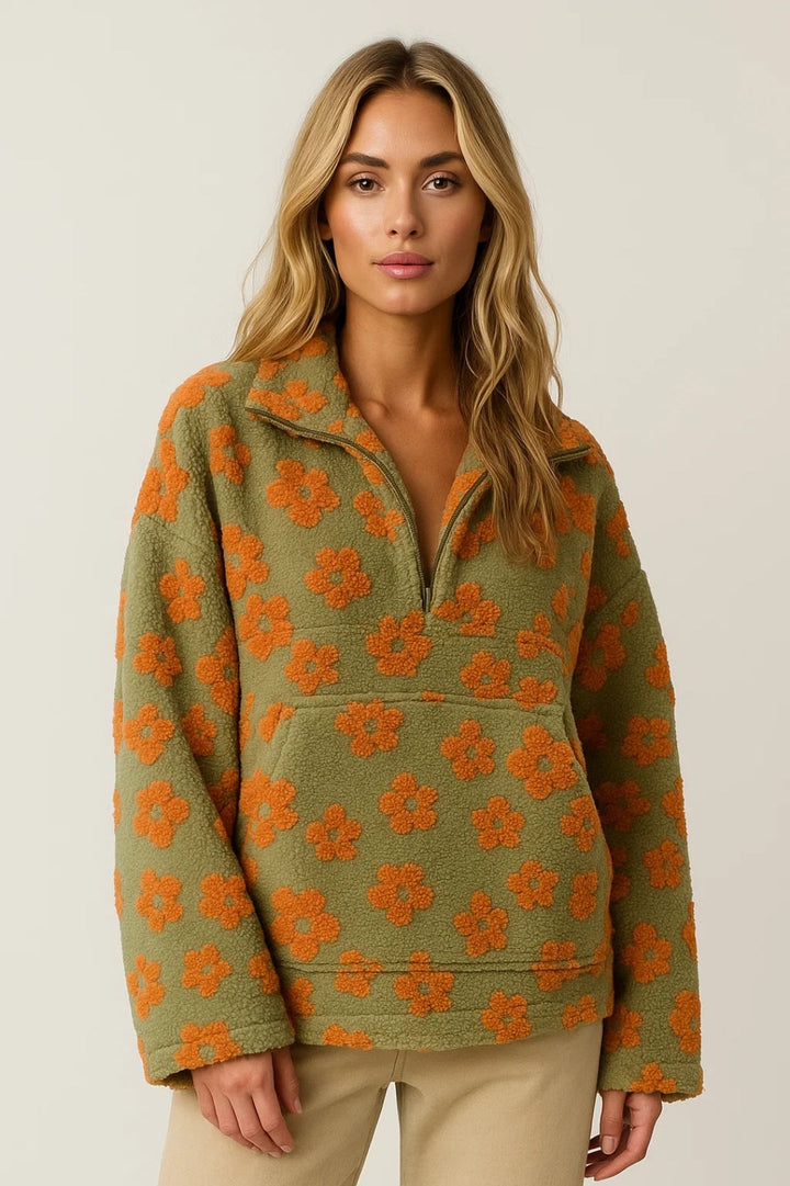 Tannie Bloom Knit 🌸 | Relaxte Pasvorm met Bloemenmotief | Ideaal voor Koude Dagen