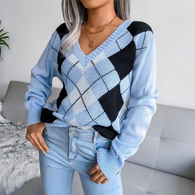 Lieve - Trendy V-Hals Gebreide Trui