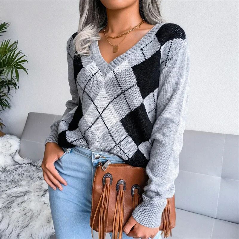 Lieve - Trendy V-Hals Gebreide Trui