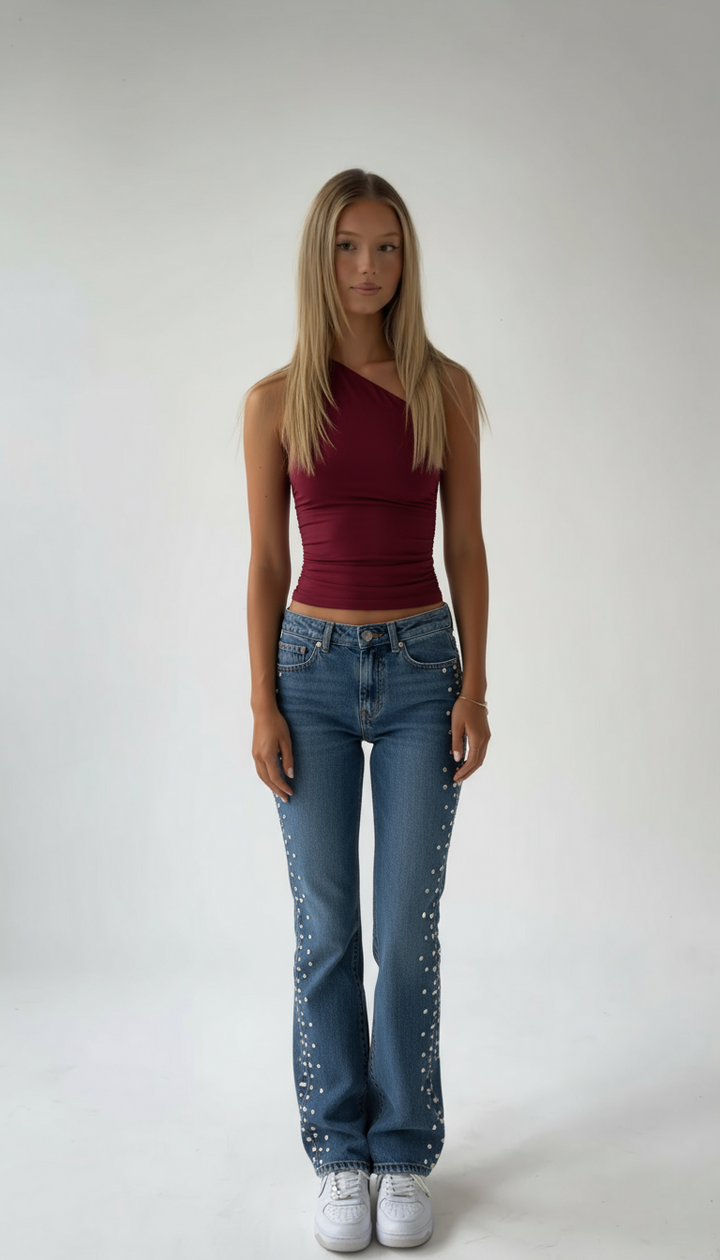 Danique - One-Shoulder Tanktop met Blote Rug