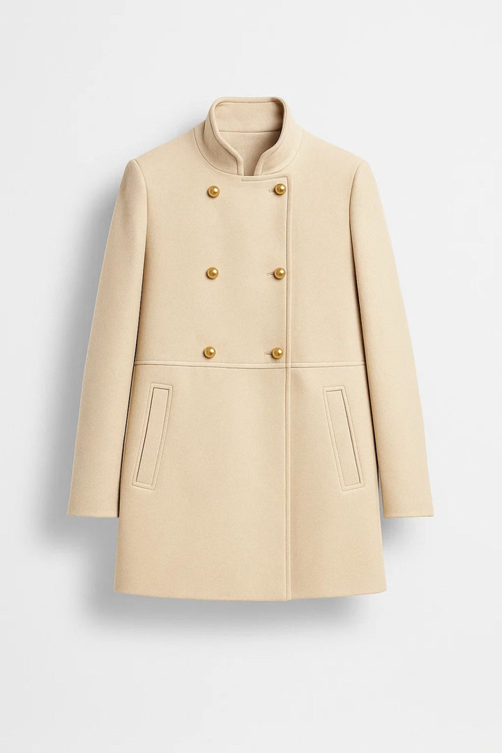 Winterjassen Collectie | Damesjas met Gouden Knoopdetails en Opstaande Kraag | Lichtgewicht en Ademend