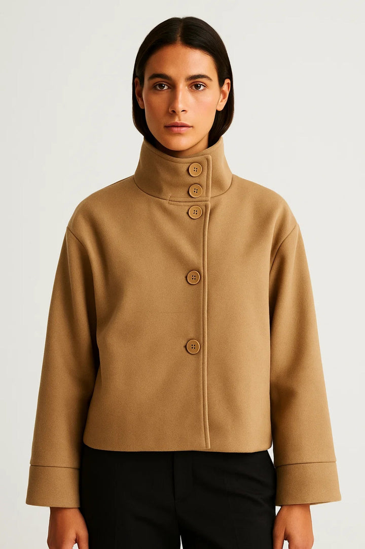 Cropped Jassen Collectie | Damesjas met Hoge Kraag en Knoopsluiting | Lichtgewicht en Ademend