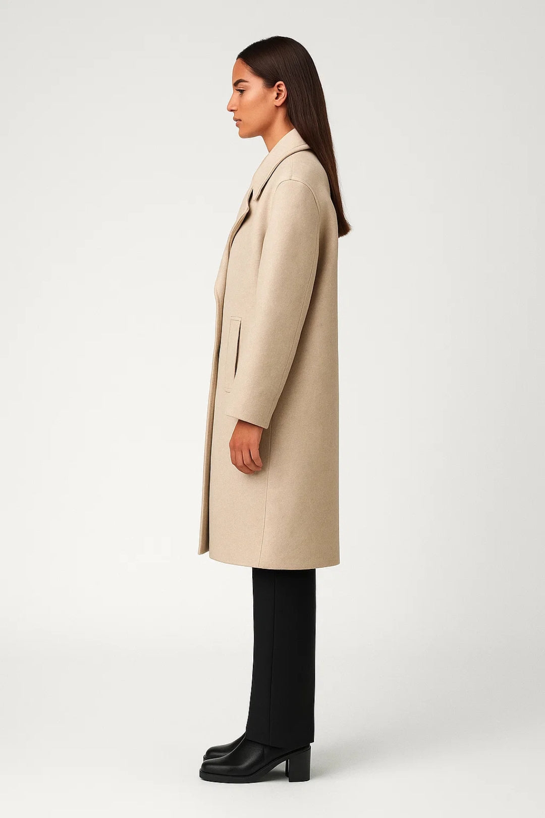 Lange Jassen Collectie | Damesjas met Dubbele Knoopsluiting en Brede Revers | Lichtgewicht en Ademend