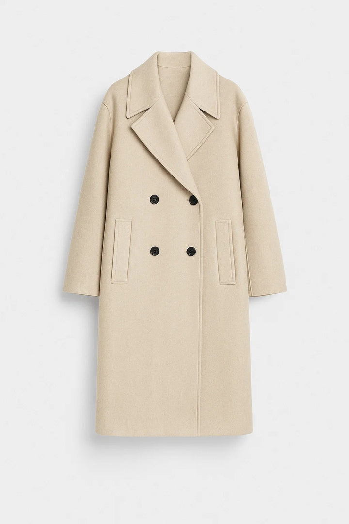 Lange Jassen Collectie | Damesjas met Dubbele Knoopsluiting en Brede Revers | Lichtgewicht en Ademend